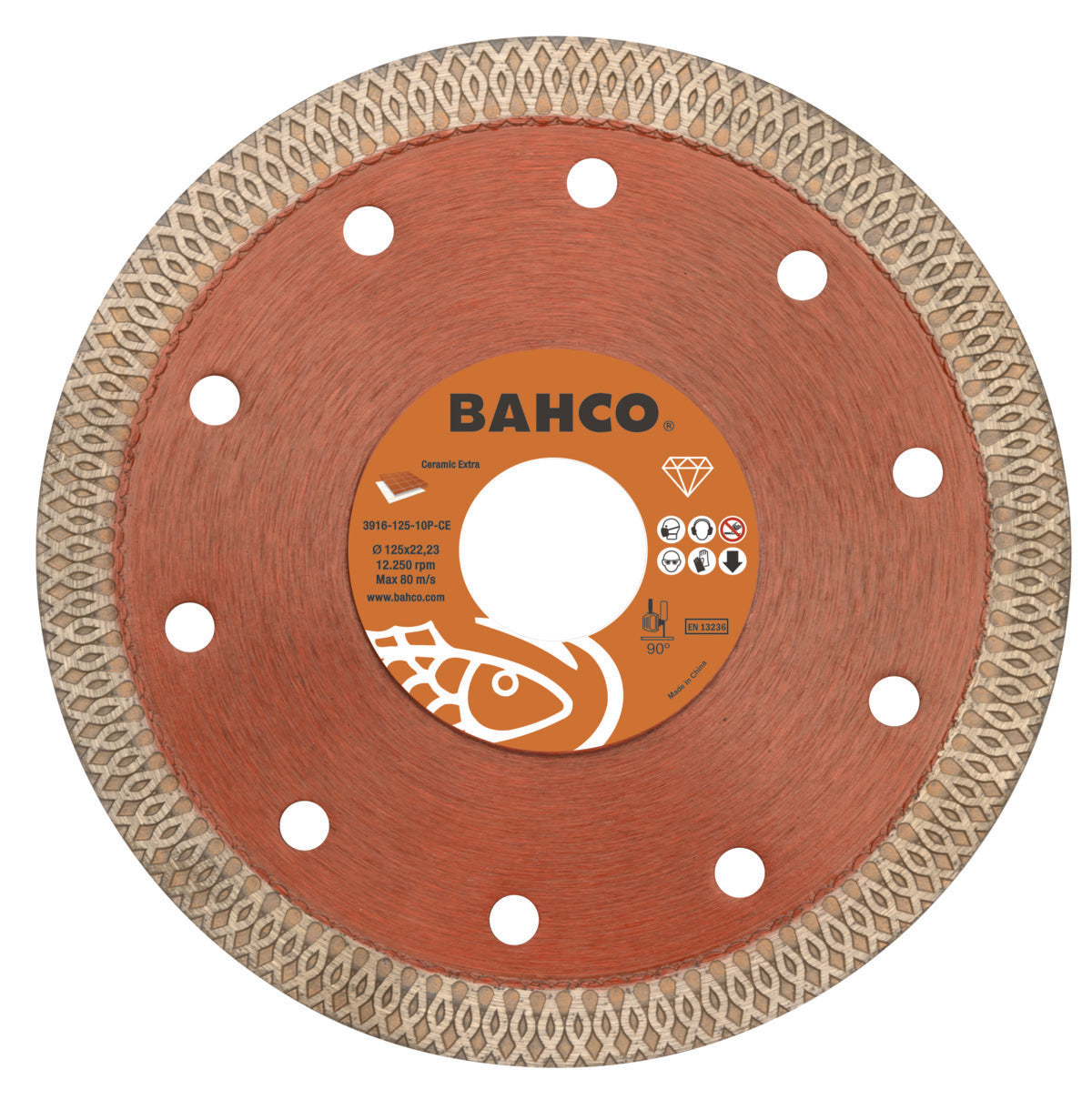 Mola Bahco | diamante | per ceramiche e piastrelle | 115 x 2,0 x 22,23 mm - 3917-115-7s-c
