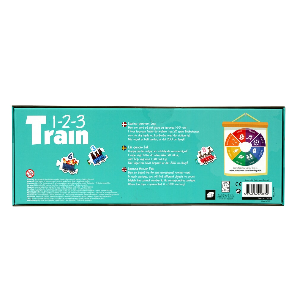 Barbo toys dieren puzzel trein -123 barbotoys (5870)