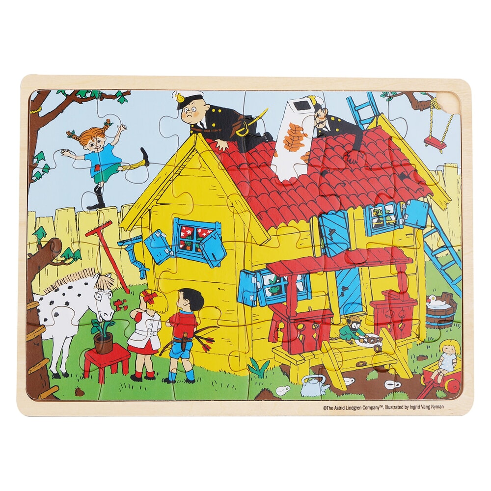 Barbo giocattoli Pippi puzzle con cornice in legno - FSC (8602)