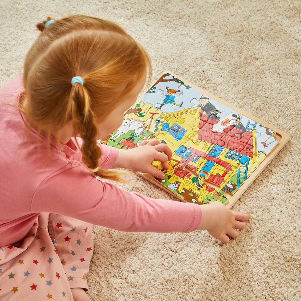 Barbo giocattoli Pippi puzzle con cornice in legno - FSC (8602)