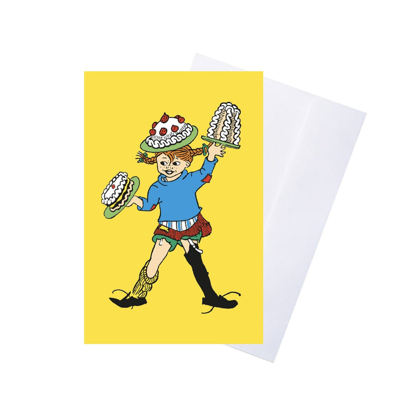 Barbo toys pippi wenskaart met envelop - geel (8615)
