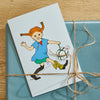 Barbo toys pippi wenskaart met envelop - roze (8616)