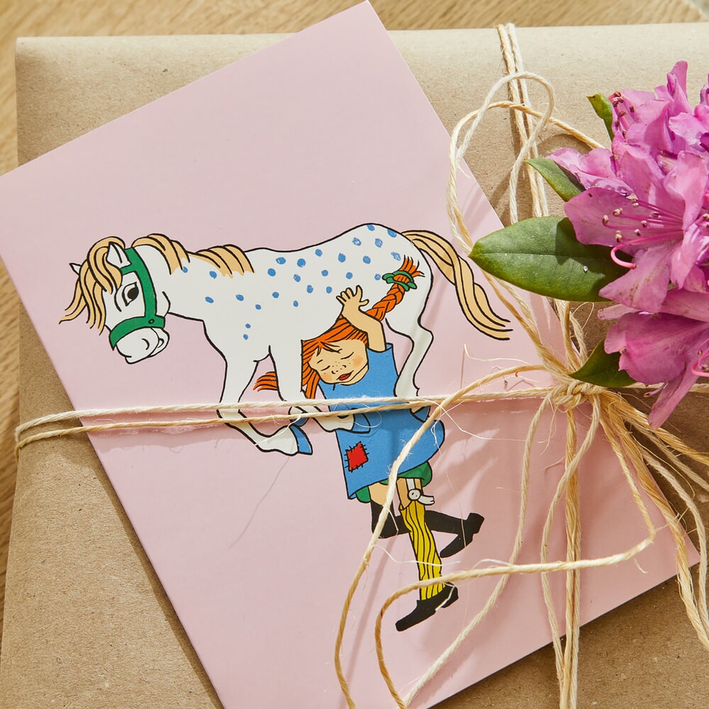 Barbo Toys Biglietto d'auguri Pippi con busta - blu (8617)