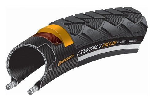 Contatto Continental Plus - City Bike Band 28x1.60 - Banda di filo - Nero