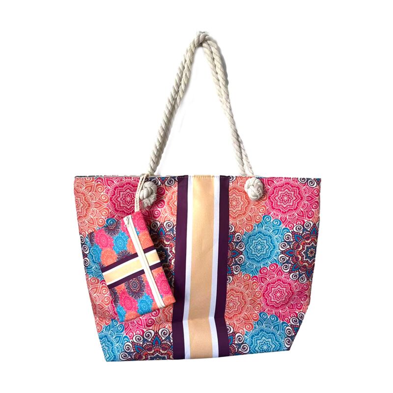 Bolso de playa mandala multicolor