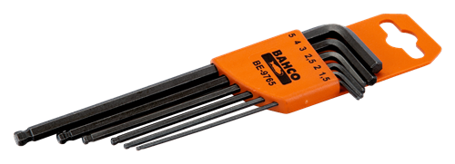 Juego de llaves hexagonales Bahco largas + punta de bola