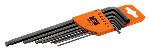 Juego de llaves hexagonales Bahco largas + esférica pulgadas