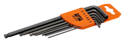 Set chiavi esagonali Bahco lunghe + estremità sferica in pollici