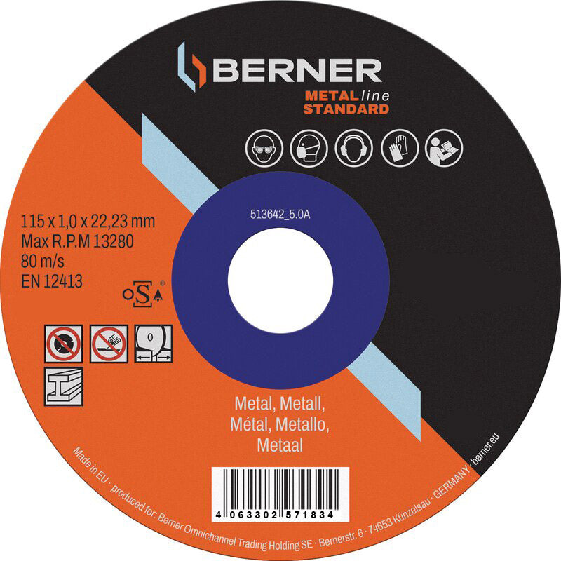 Cema Berner Slack Stack Metalline Standard Plat 115x1.0x22.23 mm