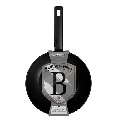 Sartén wok Berlingerhaus negro mate 28cm
