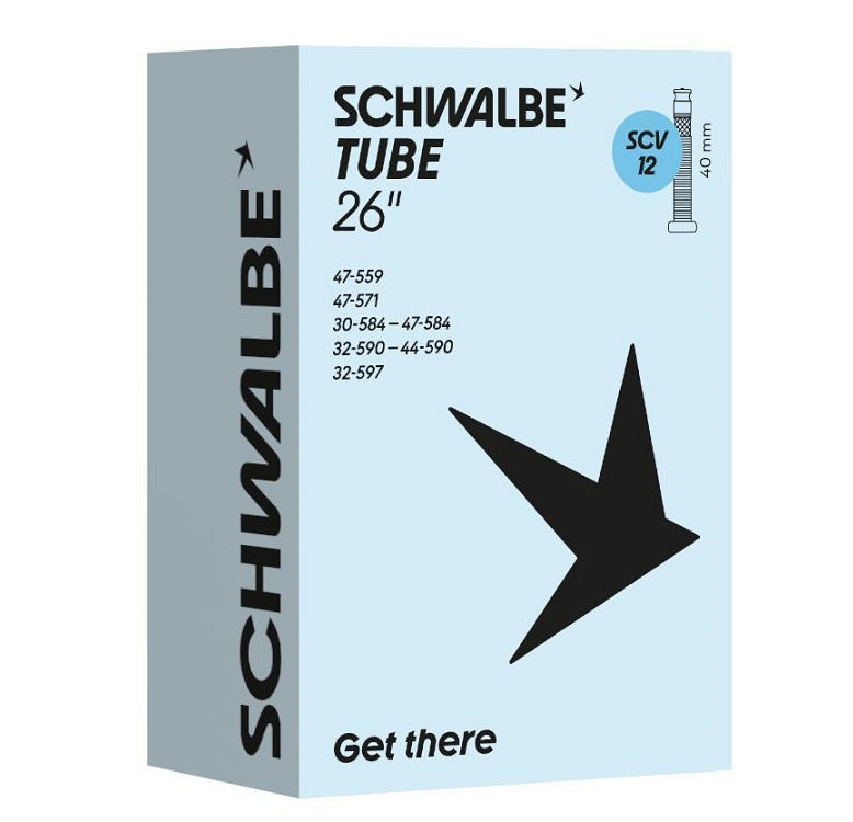 Schwalbe Tubo interior SCV12 26 pulgadas 30 47-559 597 Válvula Clik 40 mm