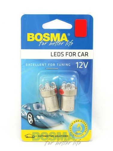 Bosma Card Una lampada da 2 a 5 LED 12V BA15S Rossa