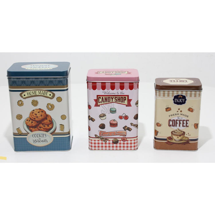 Juego de latas de almacenamiento de 3 piezas.