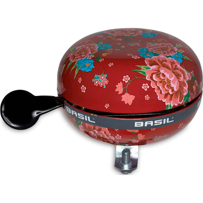 Basil Bloom - Bicycle Bell - 80 mm - rosso con fiori