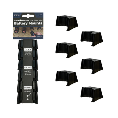 Stealthmounts bm-bo108-blk-6 accuhouder voor bosch 10.8 12v | zwart | 6-pack - bm-bo108-blk-6