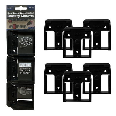 Stealthmounts batterijhouders voor bosch 18v | zwart | 6 stuks - bm-bo18-6
