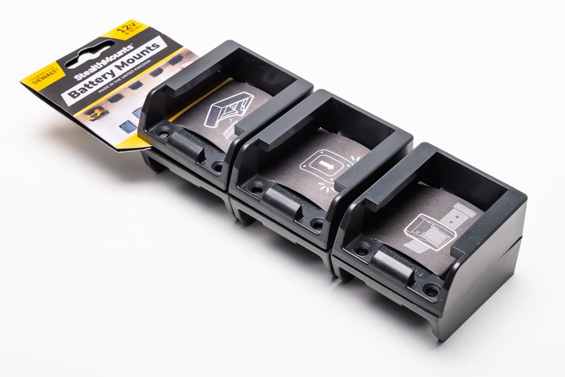 Stealthmounts bm-dw12-blk-6 soportes de batería para dewalt 12v | negro | 6 piezas - bm-dw12-blk-6