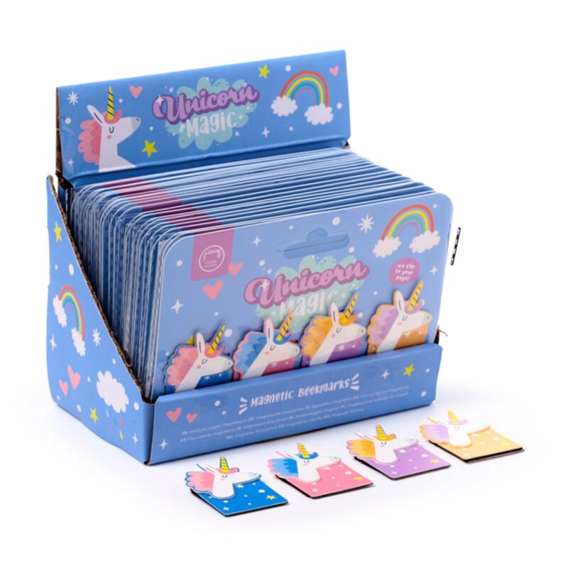 Set di segnali di segnalibri magnetici a forma di unicorno