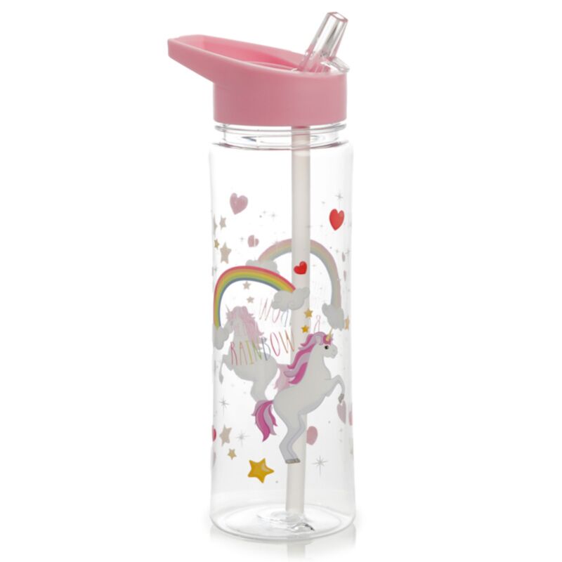 Rainbow Unicorn Tritan Flip Pagning Water Bottle 550ml