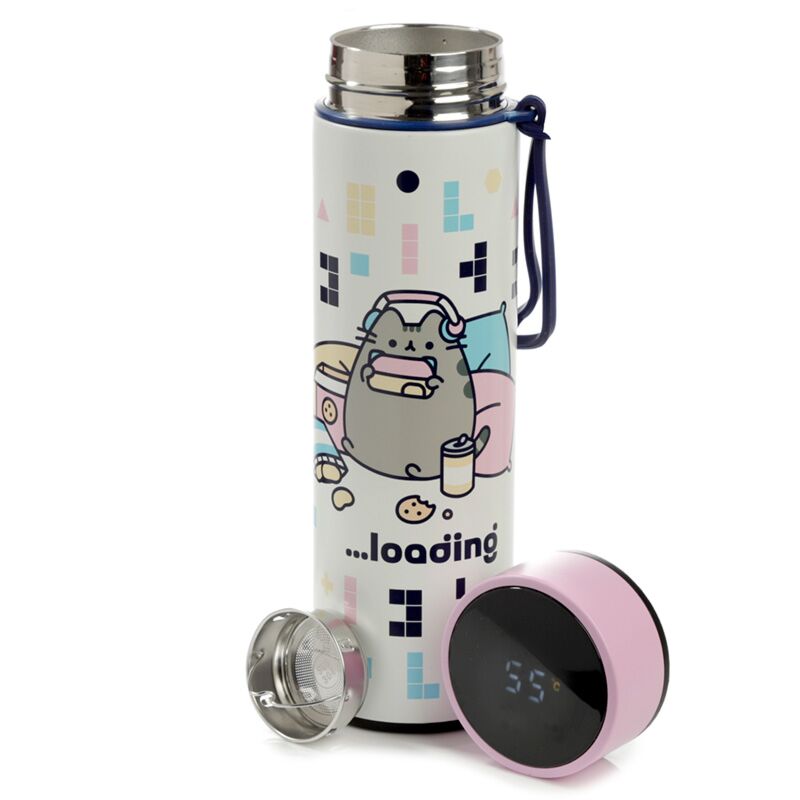 Termosfles de juegos de gato Pusheen 450 ml de termómetro