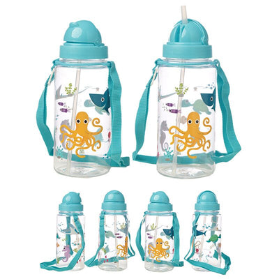 Animales marinos Sostenibles BPA Free 450 ml de paja de botella de agua para niños