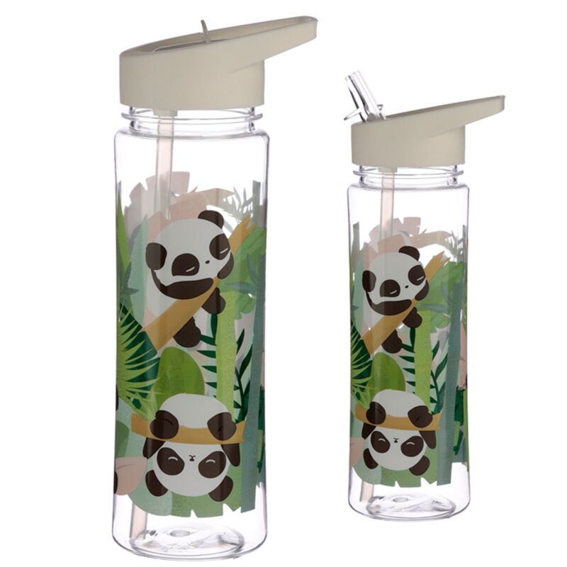 Panda duurzame 550ml waterfles flip straw