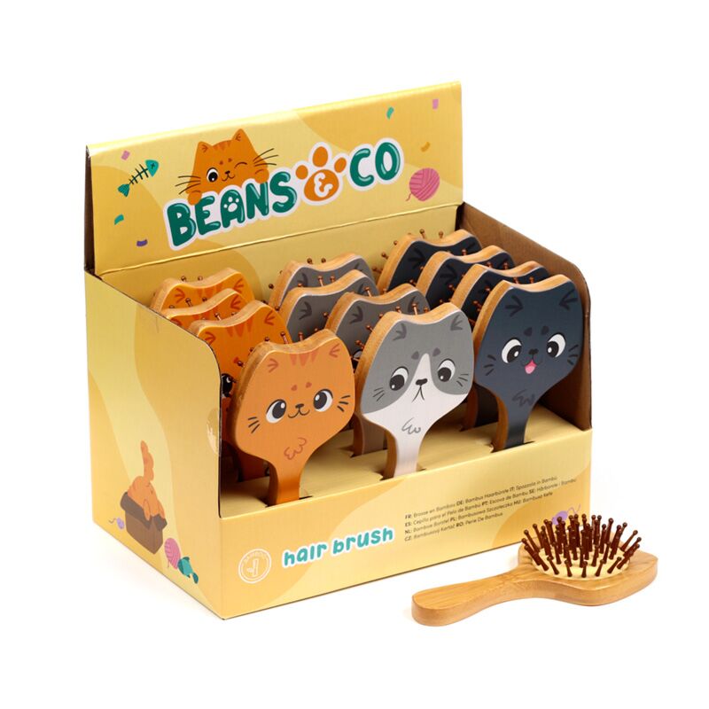 Beans co katten bamboe haarborstel