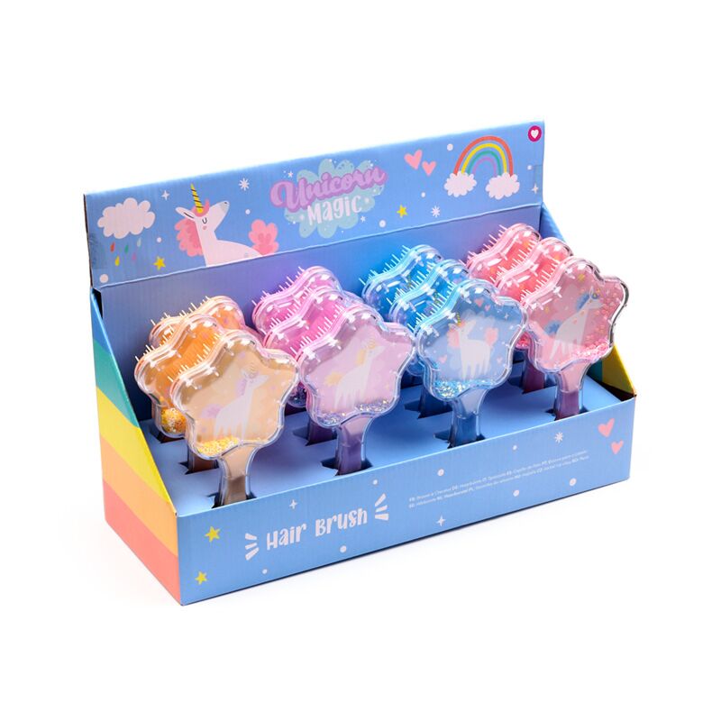 Unicorn magic ster glitter haarborstel