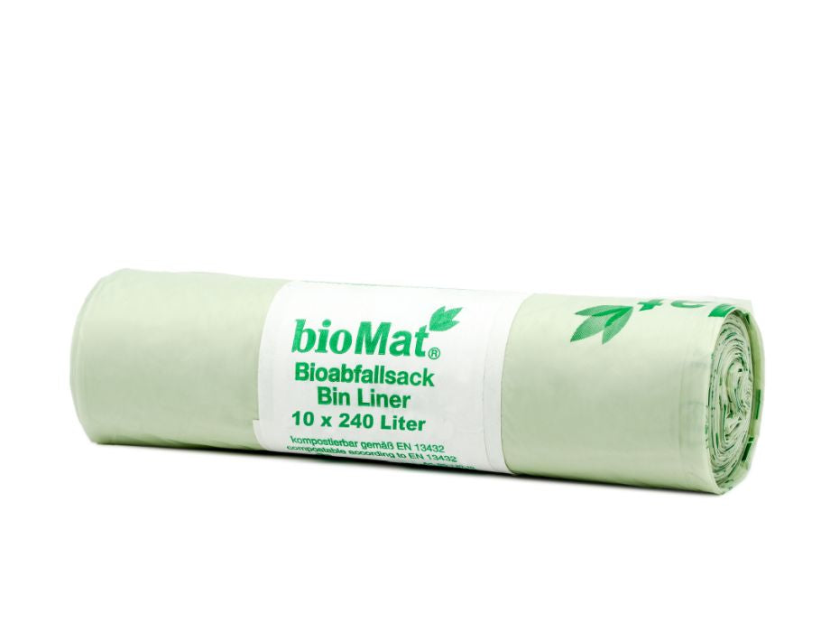 Sacchetti contenitori compostabili a biomatico 240L 10 pezzi.