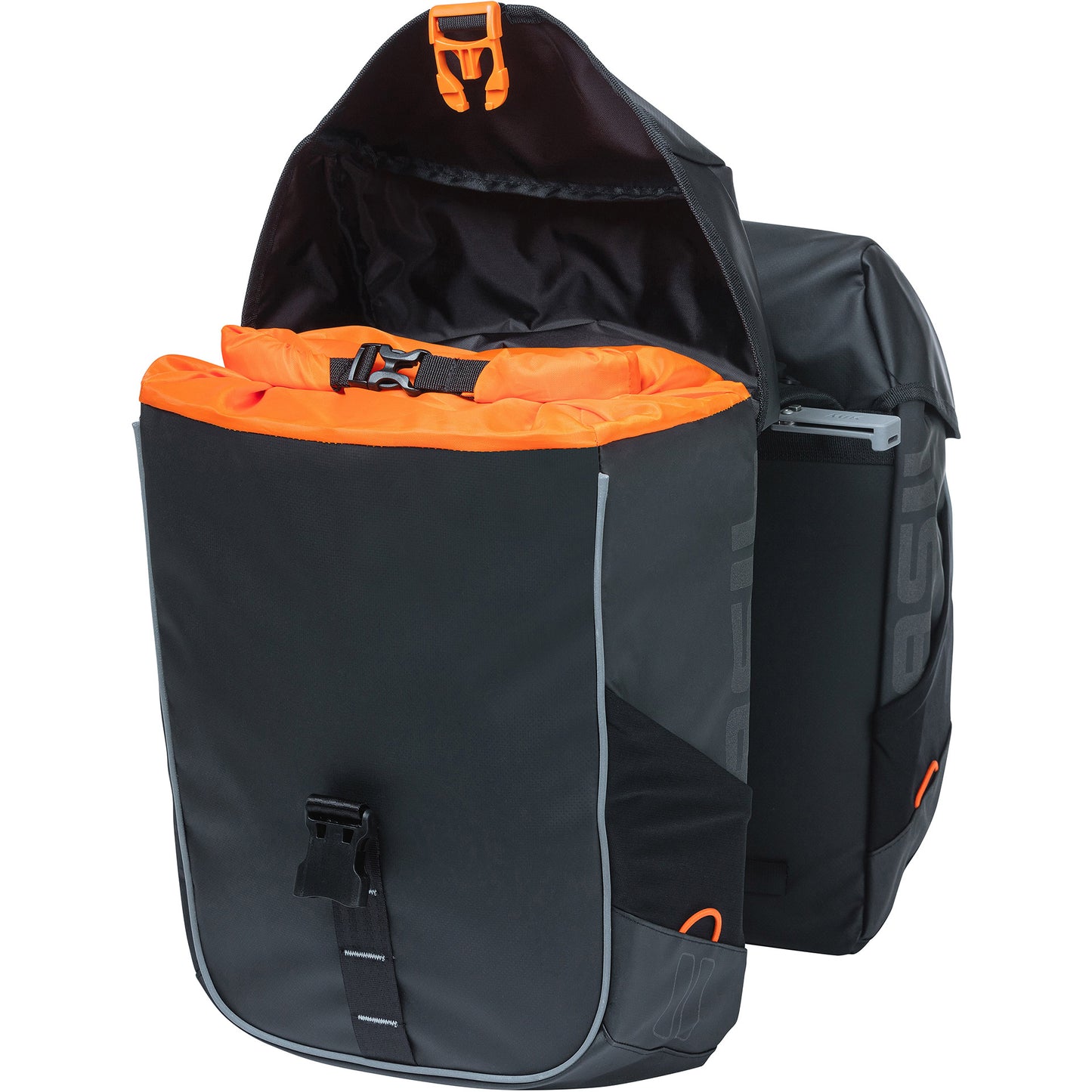 Basil Bicycle bag Double Miles Tarpaulin Black Orange Mik 34L