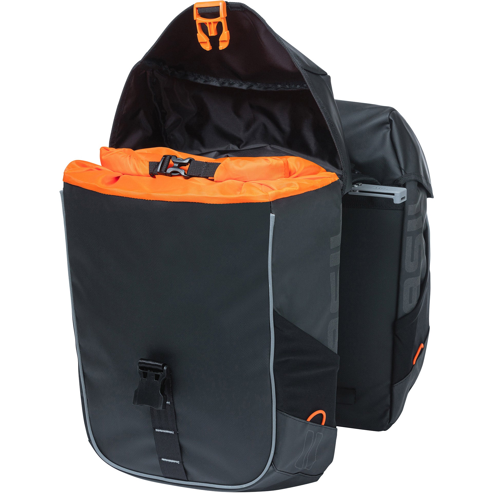 Basil Bicycle bag Double Miles Tarpaulin Black Orange Mik 34L
