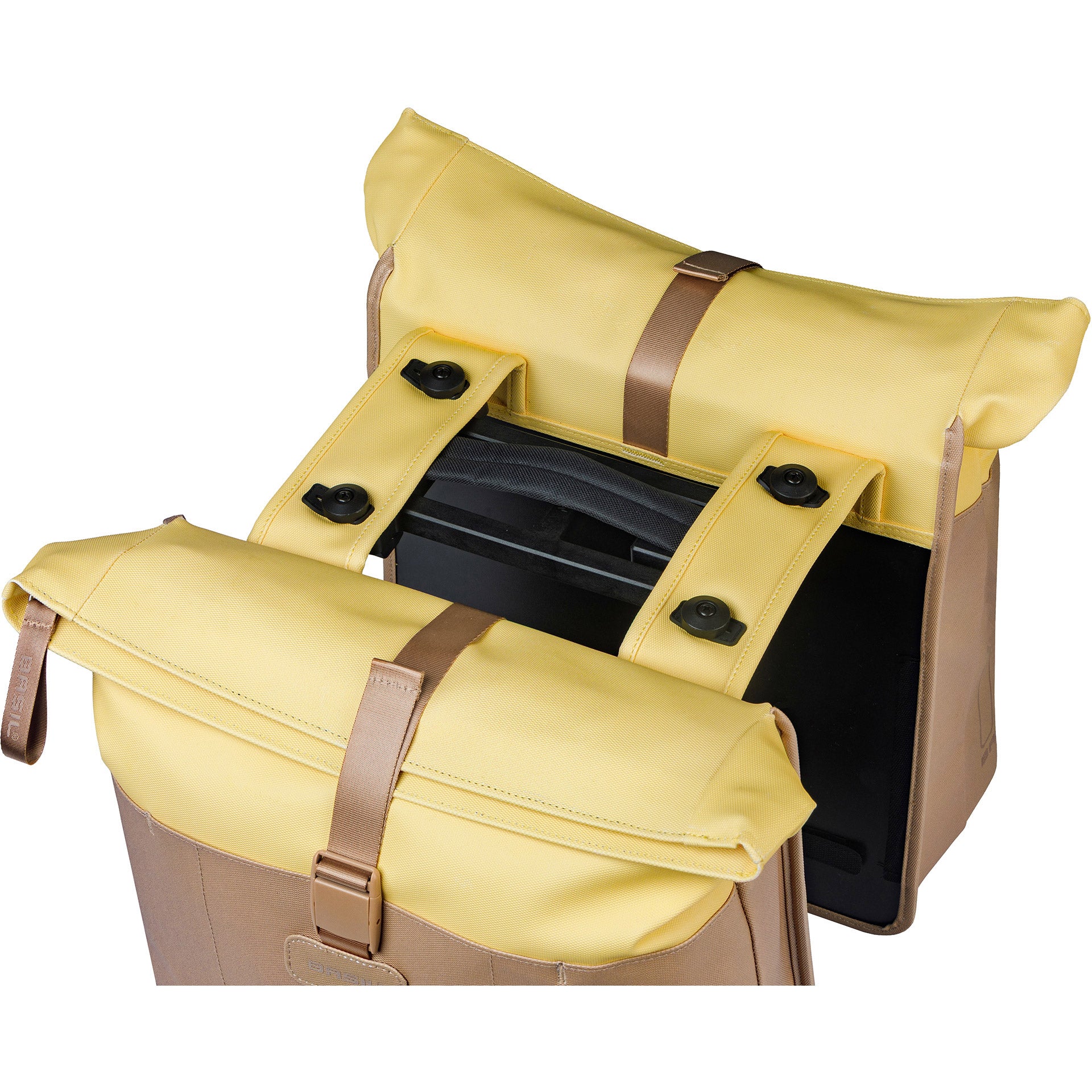 Basil borsa doppia da bicicletta vive mik 28-35l 14 x 30 x 38 cm - giallo sabbia