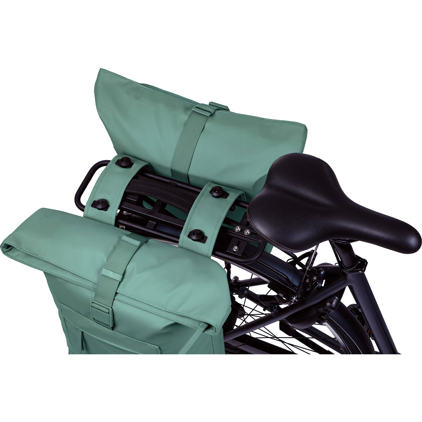 Basil dubbele fietstas brooklyn mik 41l 14 x 30 x 37 cm - groen