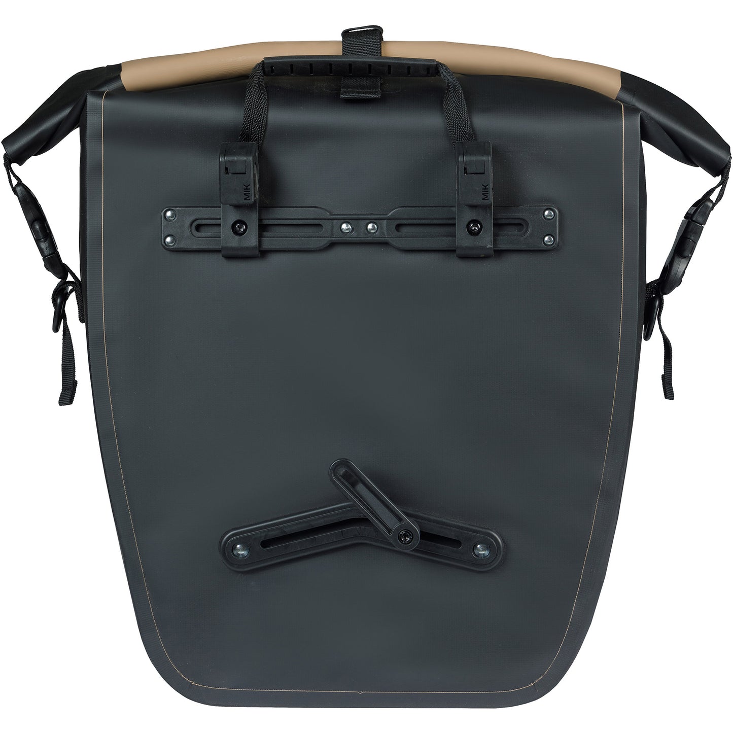 Basil borsa singola da bicicletta rivo l tarpaulin mik 25-31l 14 x 28 x 43 cm - nero sabbia