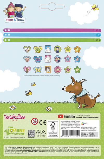 Bambolino fien teun schuif armbandjes maken - 3 armbandjes met 18 schuifbedels - vanaf 3 jaar - toys - boerderij thema
