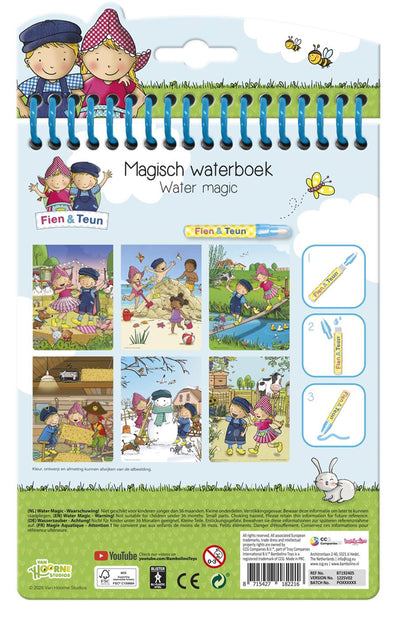 Fien teun water kleur boekje - herbruikbaar magisch kleurboek - kleuren educatief peuter speelgoed - vanaf 2 jaar