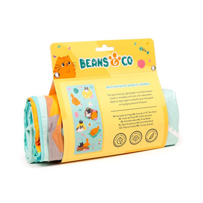 Beans co katten microvezel strandhanddoek