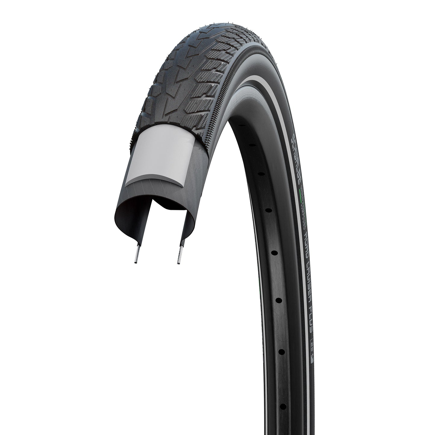 Buitenband Schwalbe Road Cruiser Plus PunctureGuard 28 x 1.60 42-622mm - zwart met reflectie