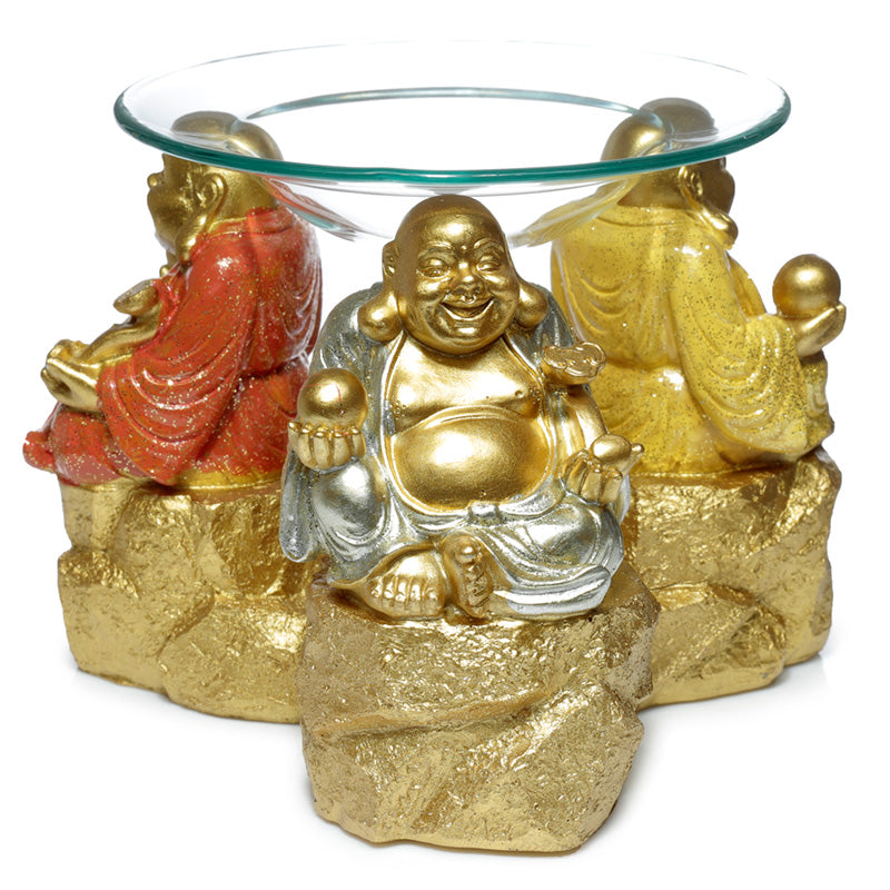 Felicità glitter cinese ridere olio di Buddha e bruciatore di fragranze di cera
