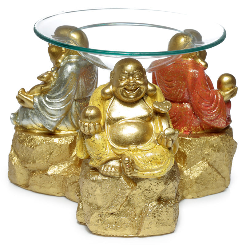 Felicità glitter cinese ridere olio di Buddha e bruciatore di fragranze di cera