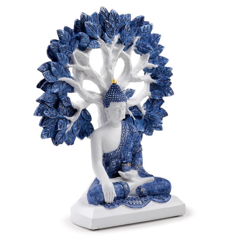 Azul blanco tailandés buda de la vida