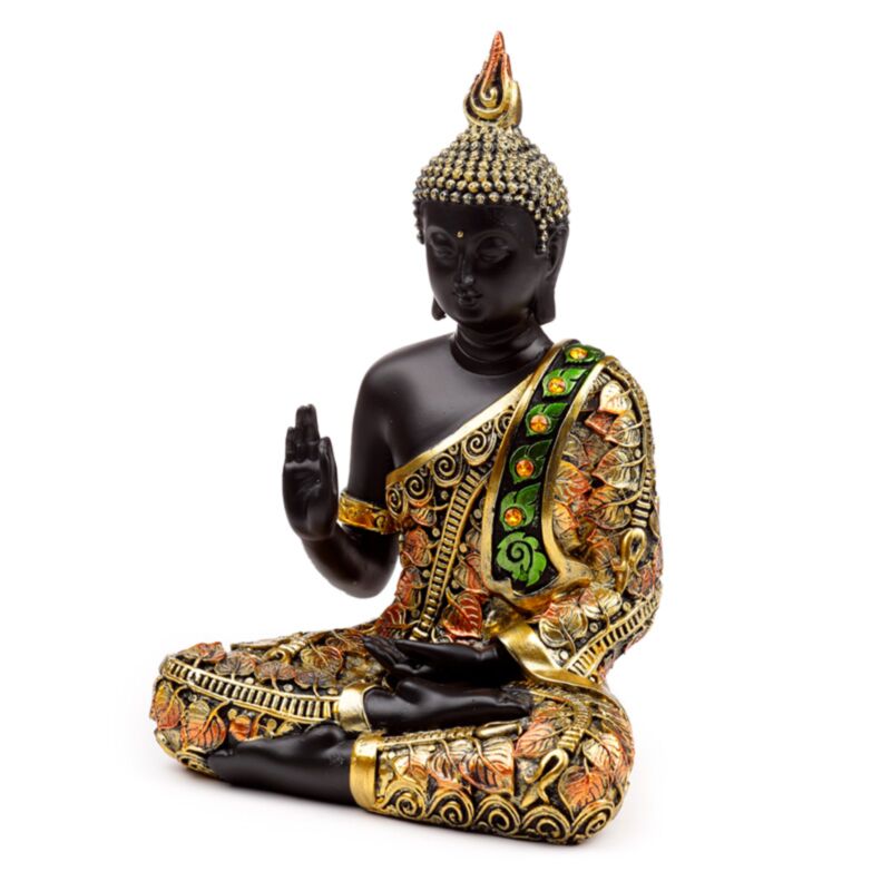 Meditación de Buda Tailandés Naranja Negro
