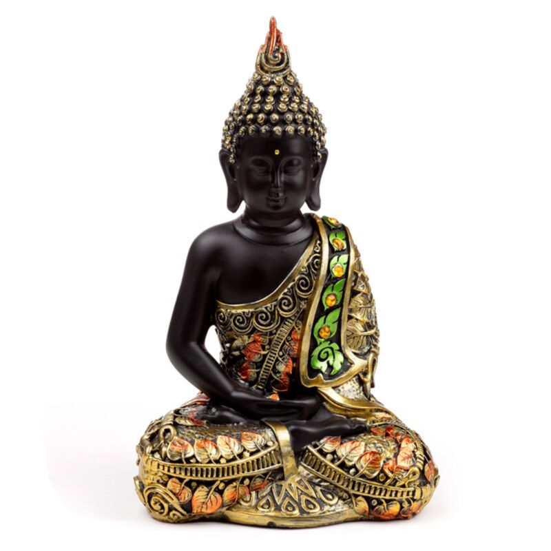 Nero Arancione Thai Buddha Contemplazione