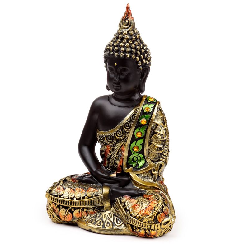 Nero Arancione Thai Buddha Contemplazione