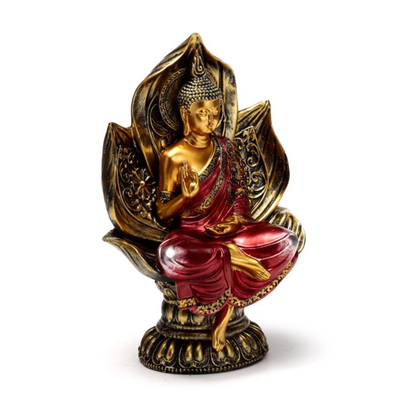 Gold Red Thai Buda sentado loto