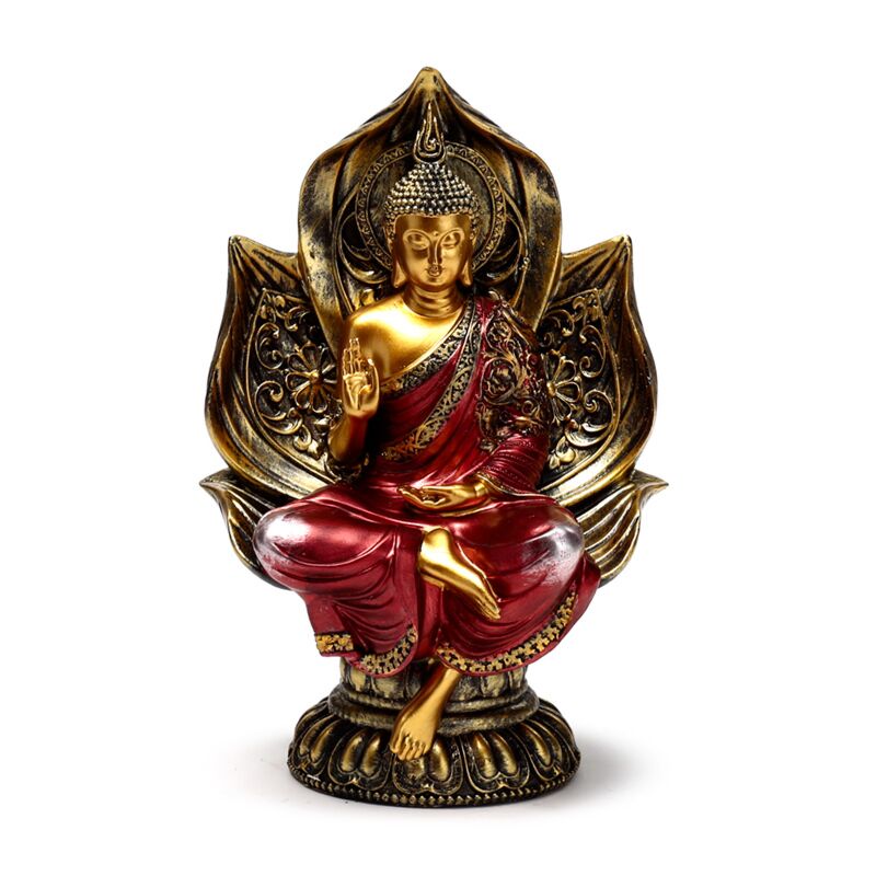 Gold Red Thai Buda sentado loto