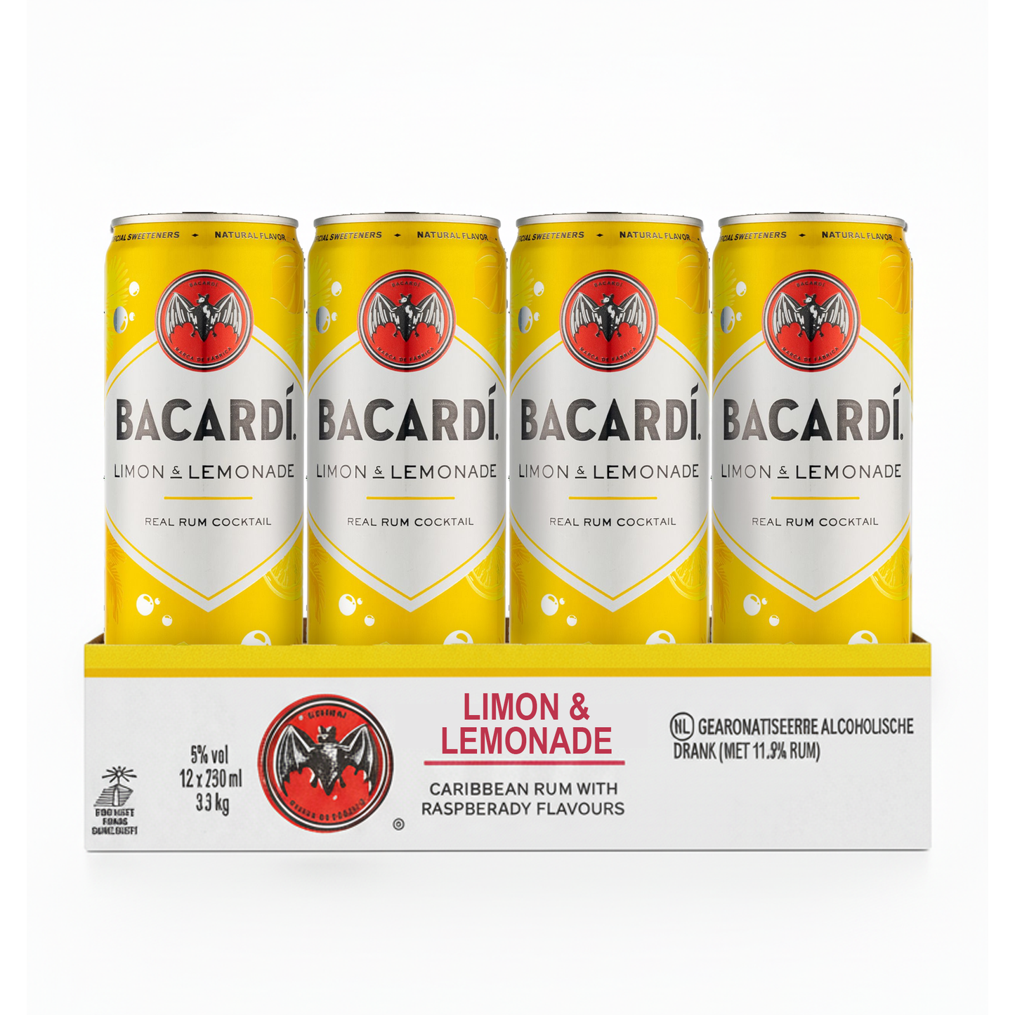 Lata de limonada limon Bacardí (12x 25cl)