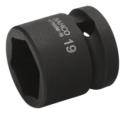 Bahco slagdop 1 2 | kort | zeskant | gefosfateerd | 19 mm - k7800m-19