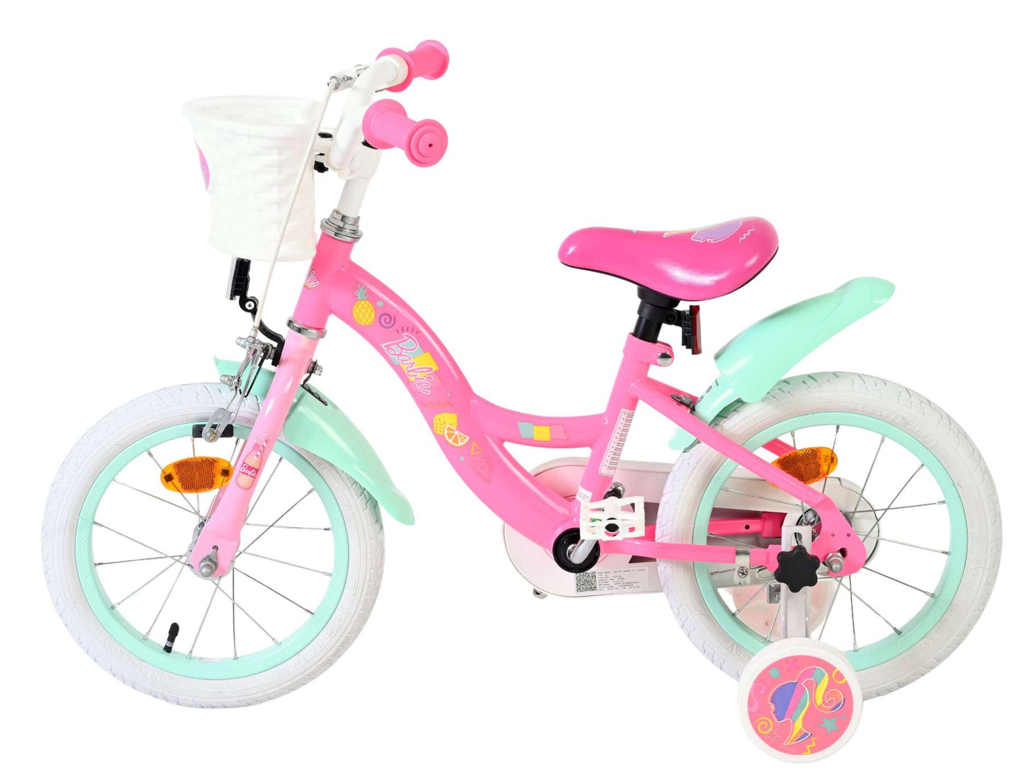 Bicicleta infantil Barbie - niñas - 14 pulgadas - rosa