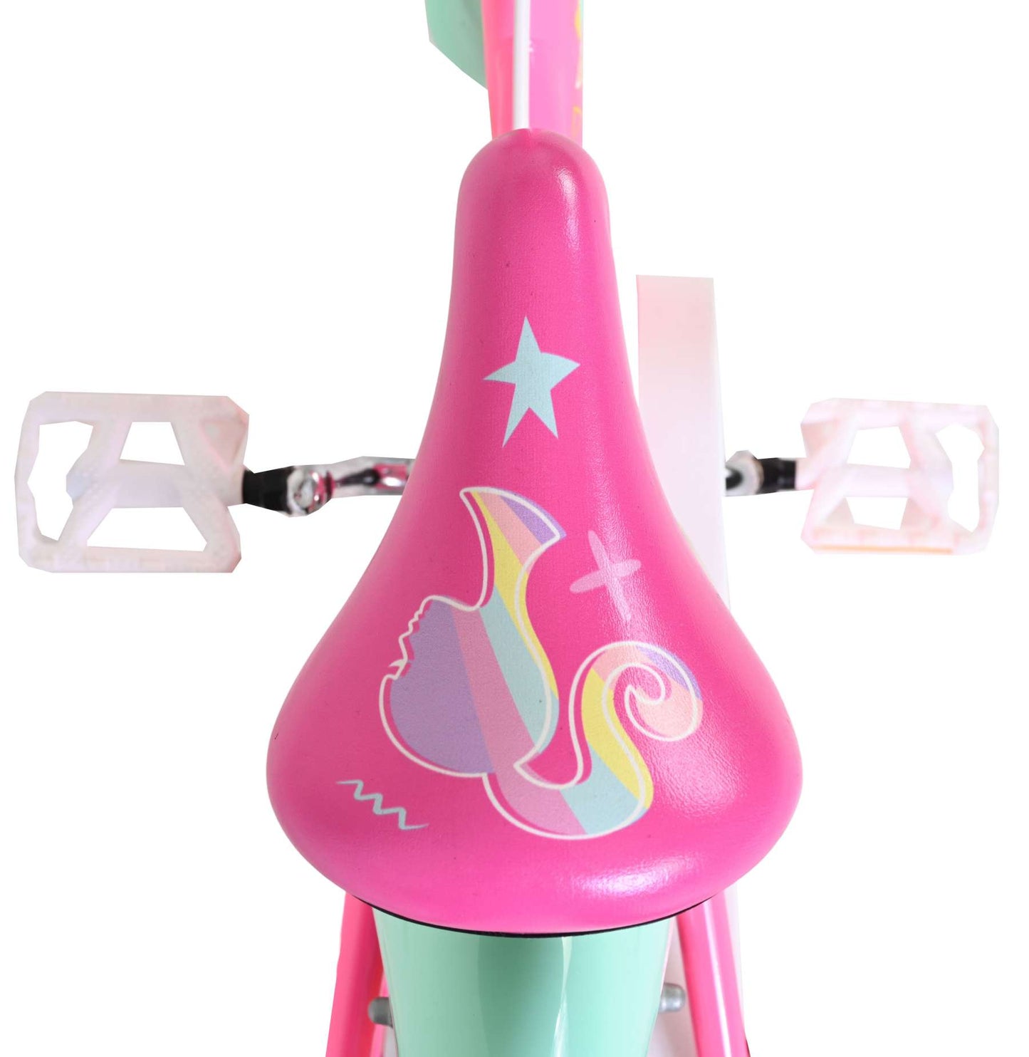 Bicicleta infantil Barbie - niña - 14 pulgadas - rosa - dos frenos de mano